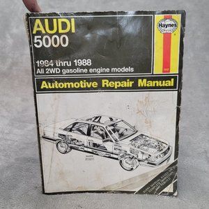 Haynes Audi 5000 Repair Manual 1117 1984 thru 1988 All Gasoline Engine Models